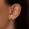 Серебряные серьги гвоздики с фианитом и подвесом Miestilo
