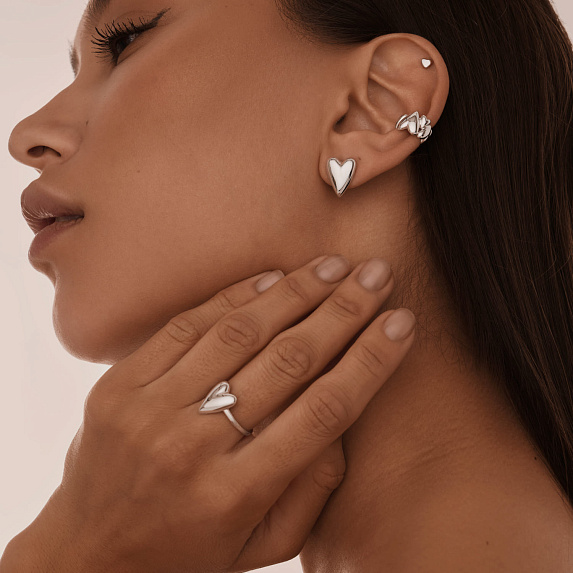 Серебряный кафф сердца MIESTILO Miestilo