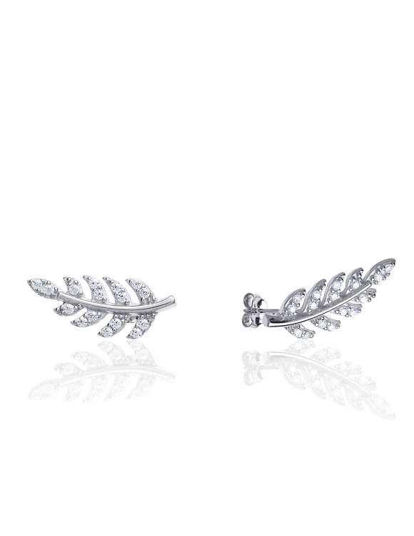 Серебряные пусеты веточки с фианитами MIESTILO  Miestilo  2