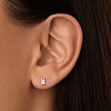 Серьги серебро 925 серебряные гвоздики с камнями квадратные Miestilo