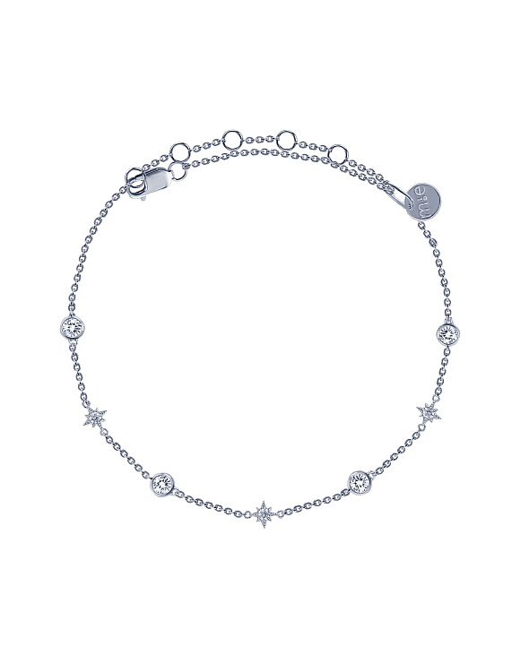 Браслет из серебра со звёздами и фианитами Miestilo  2