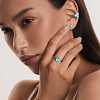 Серебряное кольцо с голубым фианитом в огранке овал  Miestilo