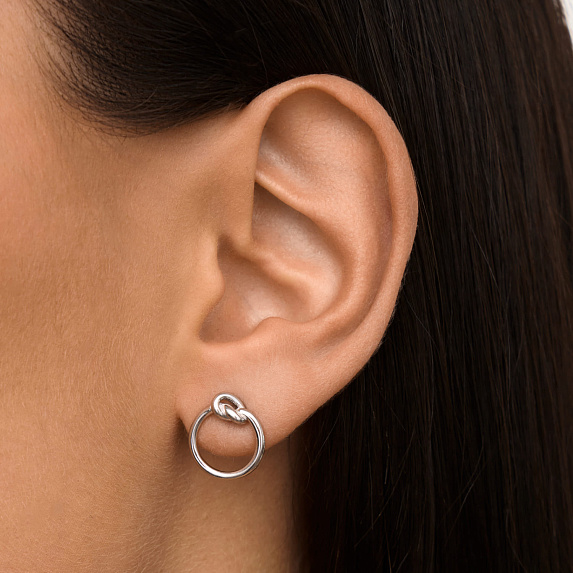Серебряные серьги гвоздики узел Miestilo
