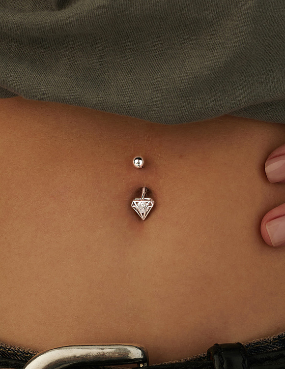 Пирсинг в пупок серебро 925 Miestilo