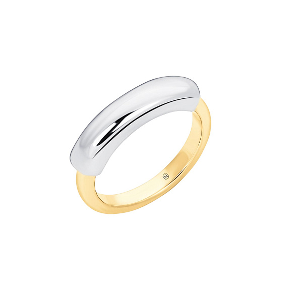 Серебярное кольцо биколор Miestilo