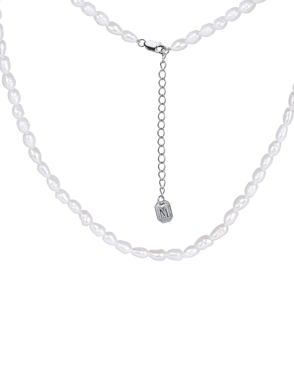 Серебряное колье-чокер с натуральным жемчугом Miestilo  2