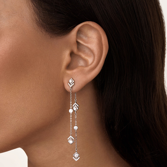 Серебряные серьги с фианитами Miracle Miestilo