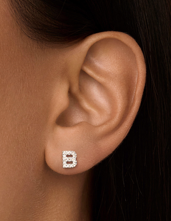 Моносерьга в виде буквы В MIESTILO Miestilo