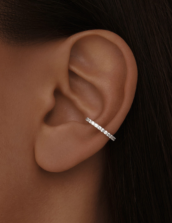 Серебряный кафф с фианитами Miestilo