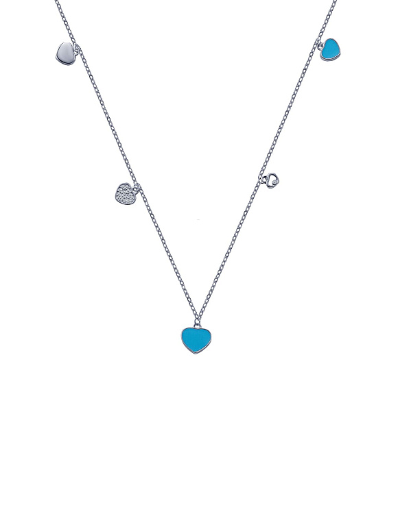 Колье на шею серебро 925 сердце Miestilo  2