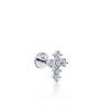 Серебряный пирсинг крест с фианитами MIESTILO Miestilo