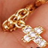 Серебряная моносерьга кольцо крест с фианитами Miestilo