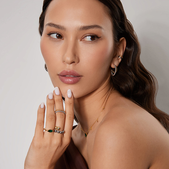 Серебряное кольцо с фианитом в огранке маркиз Miestilo