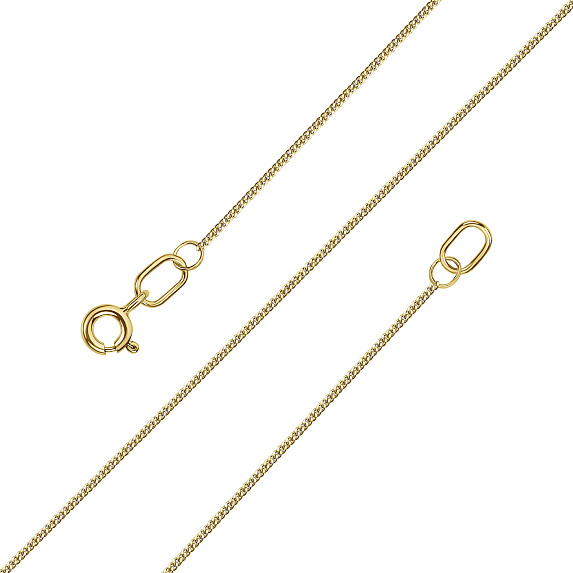 Серебряная цепь Панцырь граненый позолоченная ширина плетения 1,05 мм D проволоки 0,3 мм Miestilo