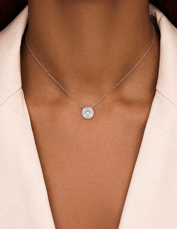 Серебряный чокер с монетой и фианитом Miestilo