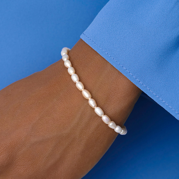 Серебряный браслет с натуральным жемчугом Miestilo