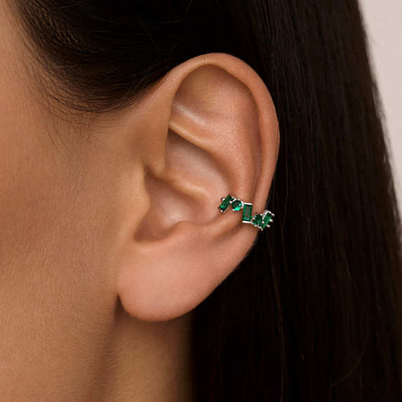 Серьга кафф серебро 925 моносерьга серебряная одиночная Miestilo