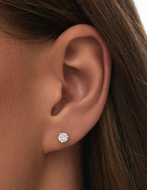 Серебряные серьги гвоздики с фианитом MIESTILO Miestilo