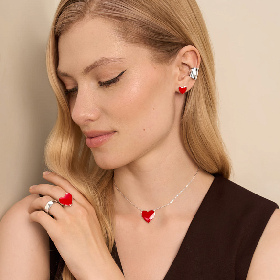 Подвеска сердце серебро 925 на шею с цепочкой Miestilo
