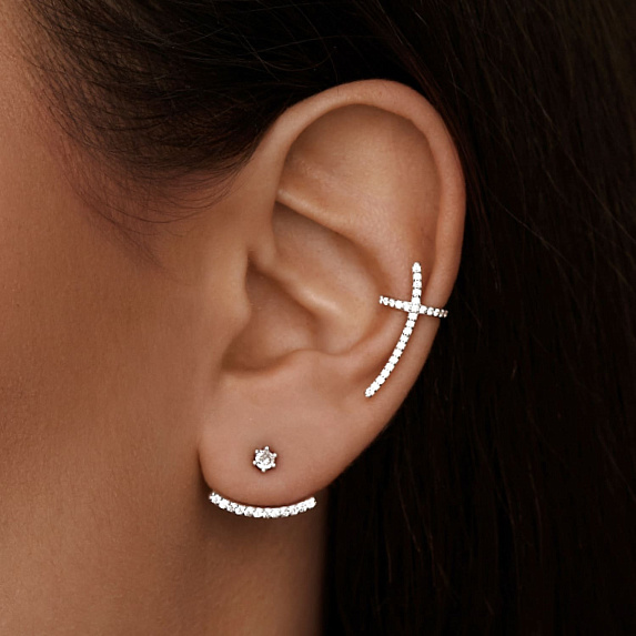 Серьги серебро 925 серебряные гвоздики женские с фианитами Miestilo