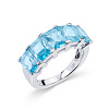 Серебряное кольцо с голубым фианитами Miestilo