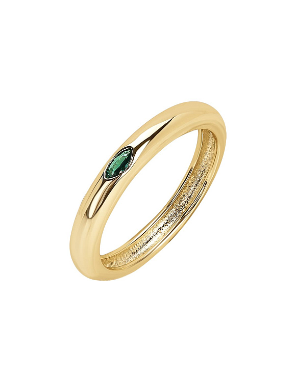 Кольцо серебро 925 позолоченное ювелирное с камнем Miestilo  2