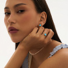 Серебряное кольцо с голубым фианитом Miestilo