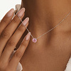 Колье с розовым фианитом в огранке роза Miestilo