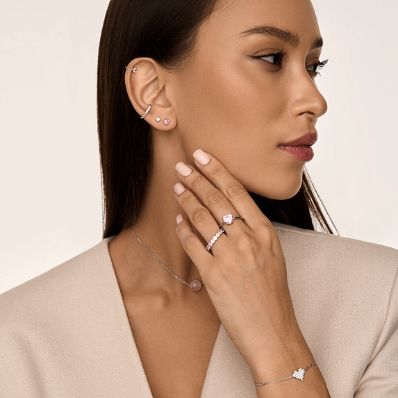 Серьги серебро 925 серебряные гвоздики сердечки Miestilo