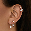 Серьги серебро 925 серебряные гвоздики женские звезды Miestilo