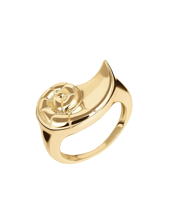 Позолоченное кольцо ракушка Miestilo