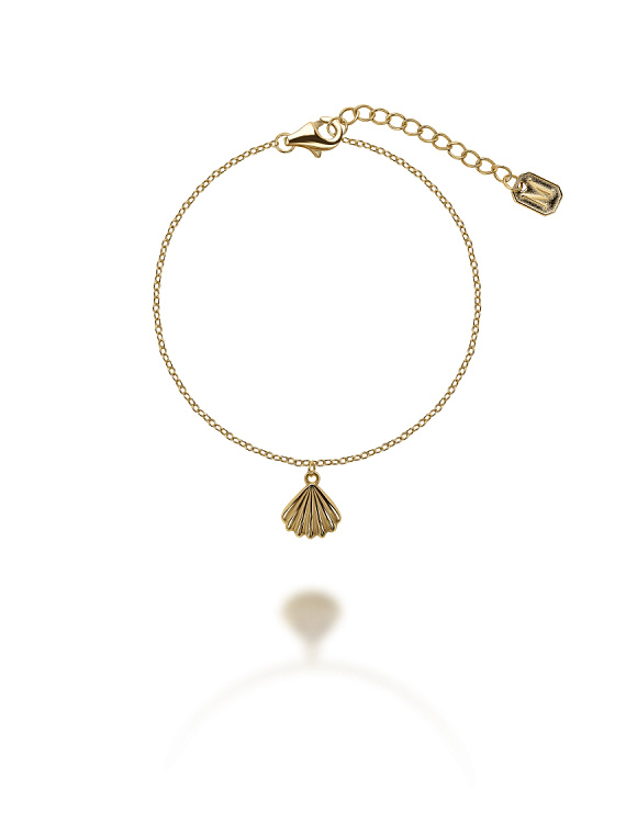 Браслет серебро 925 позолоченный на руку ракушка Miestilo  2