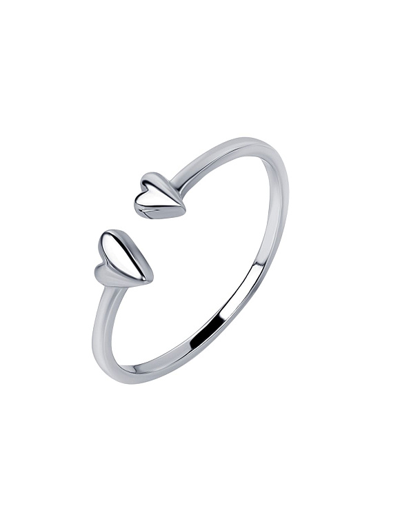 Кольцо серебро 925 сердечко ювелирное колечко регулируемое Miestilo  2