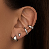 Серьги гвоздики серебро 925 женские сердечки Miestilo