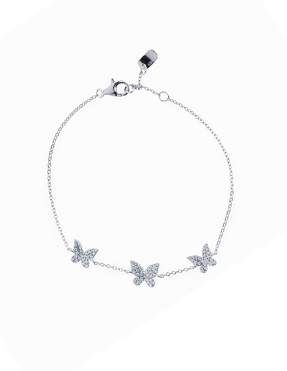 Браслет серебро 925 серебряный ювелирный бабочка Miestilo  2