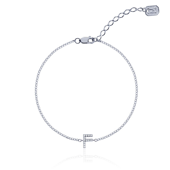 Серебряный браслет с буквой F MIESTILO Miestilo