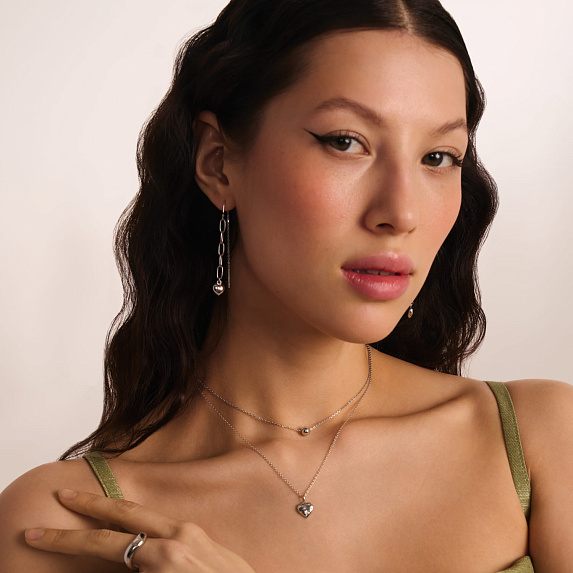 Подвеска сердце серебро 925 на шею с цепочкой Miestilo