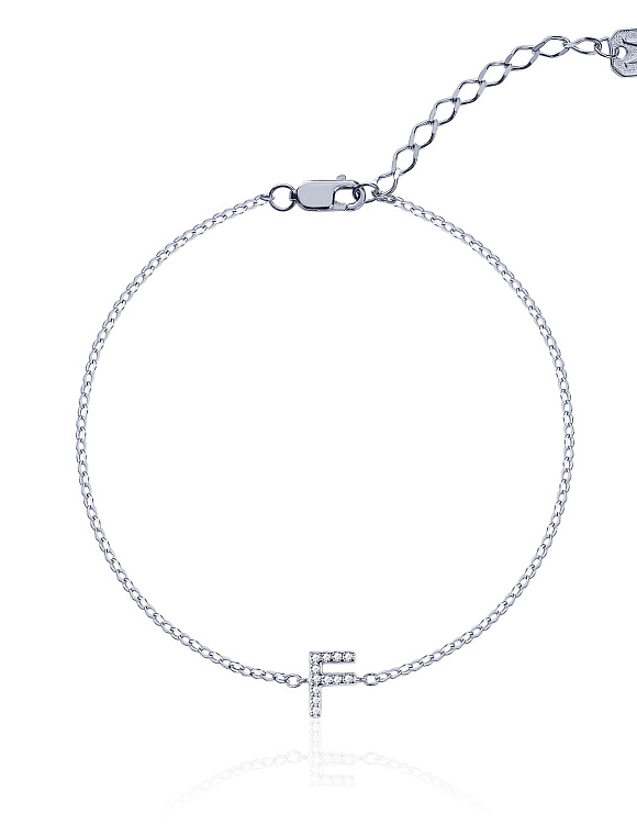 Серебряный браслет с буквой F MIESTILO Miestilo  2