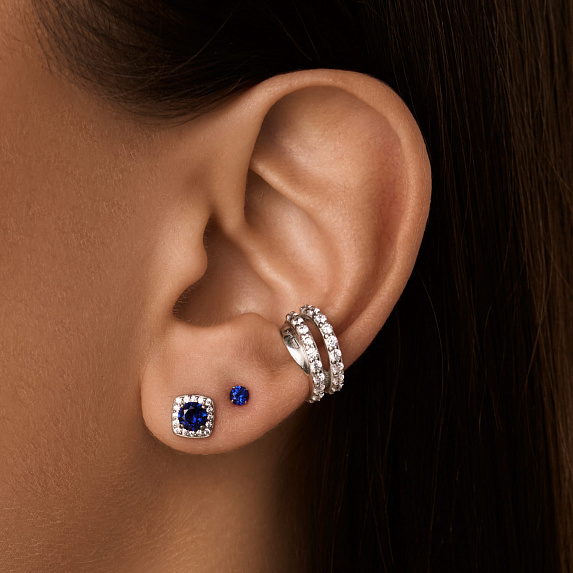 Серьги серебро 925 серебряные гвоздики женские с камнем Miestilo