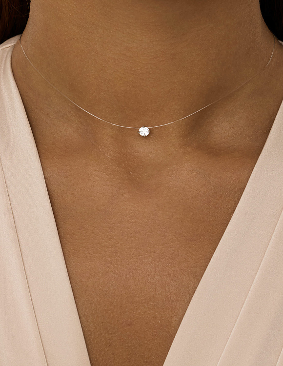 Подвеска на шею серебро 925 на леске Miestilo