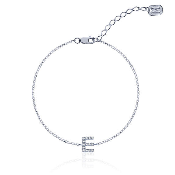 Серебряный браслет с буквой E MIESTILO Miestilo