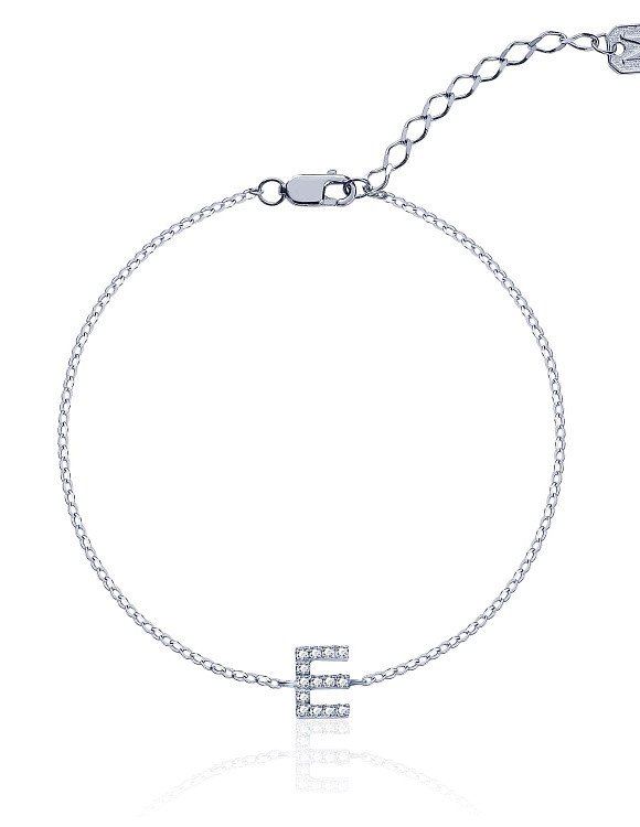 Серебряный браслет с буквой E MIESTILO Miestilo  2