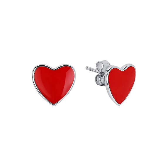 Серьги серебро 925 серебряные гвоздики сердечки Miestilo