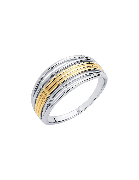 Серебряное кольцо биколор Miestilo  2