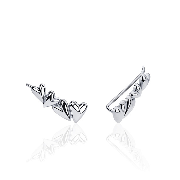 Серебряные клаймберы сердца MIESTILO Miestilo