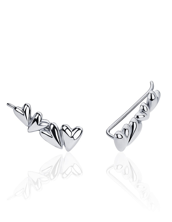 Серебряные клаймберы сердца MIESTILO Miestilo