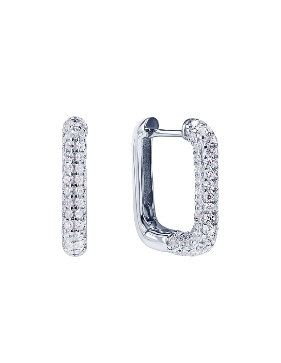 Серебряные серьги конго с фианитами Miestilo  2