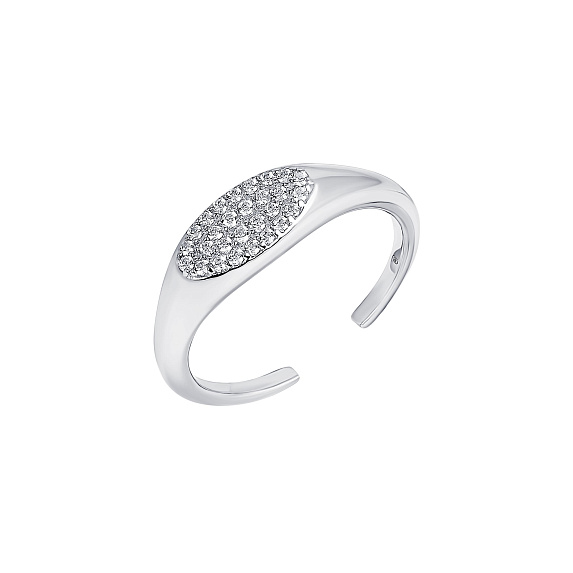 Серебряное кольцо с россыпью фианитов Miestilo