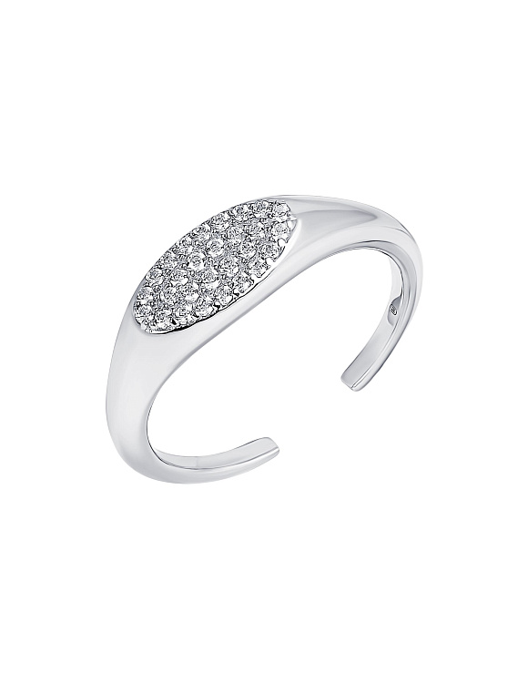 Серебряное кольцо с россыпью фианитов Miestilo  2