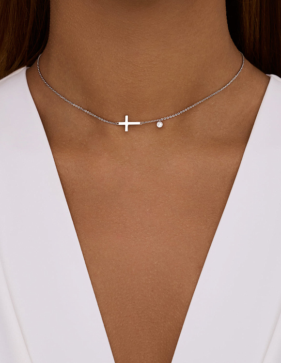 Колье на шею серебро 925 чокер Miestilo